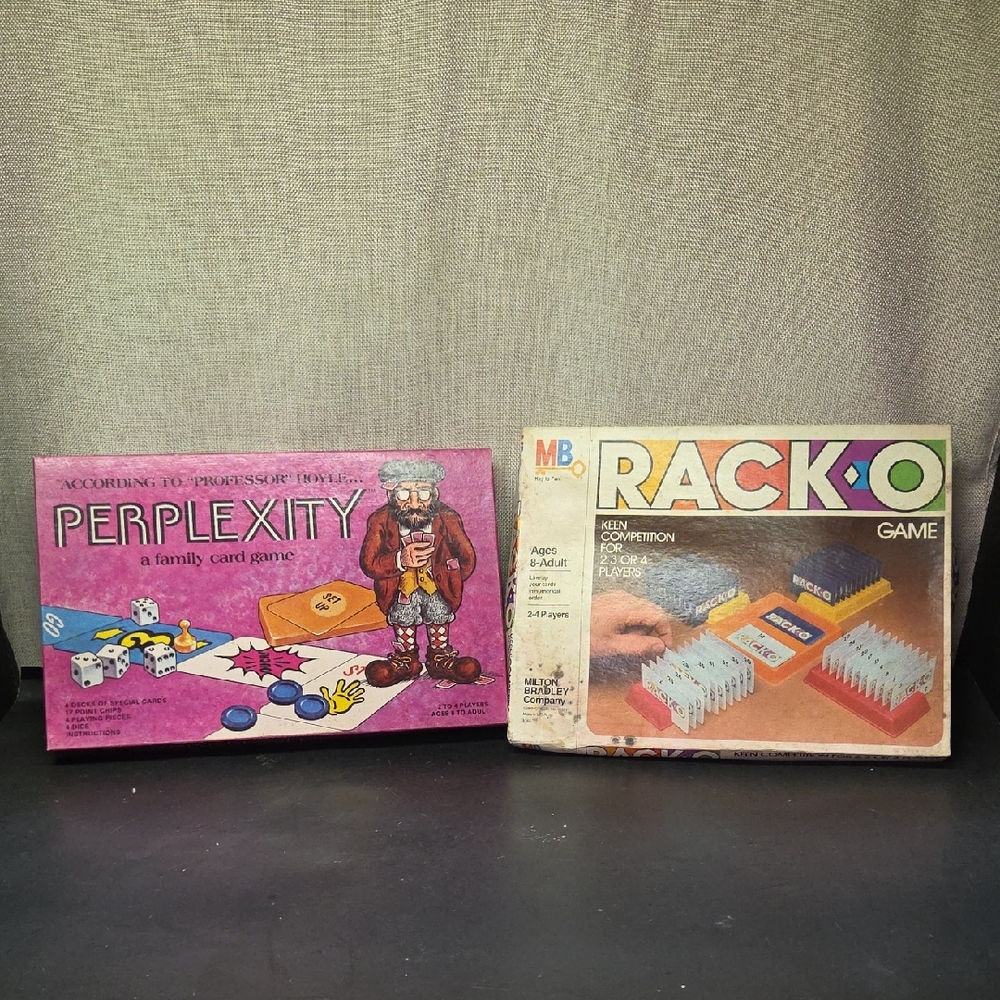 1984 Vintage Hoyle Perplexity Card Game, Vintage RACK-O Card Game  Milton Bradle